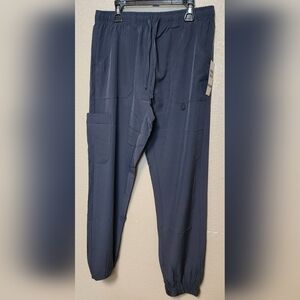 Hey+ Women's Pewter Super Soft Modern Fit Easy Care Scrub Bottom Size M